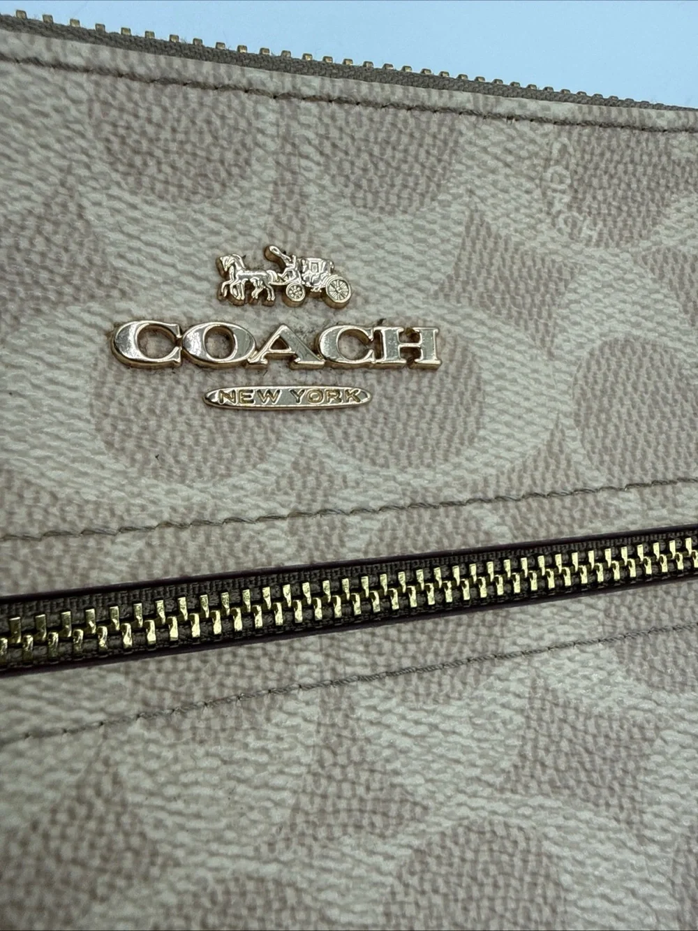 Coach Beige Signature Crossbody Bag